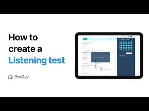 How to Create a Listening test | ProQyz Tutorial